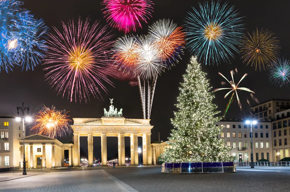 Brandenburger Tor in der Silvesternacht
